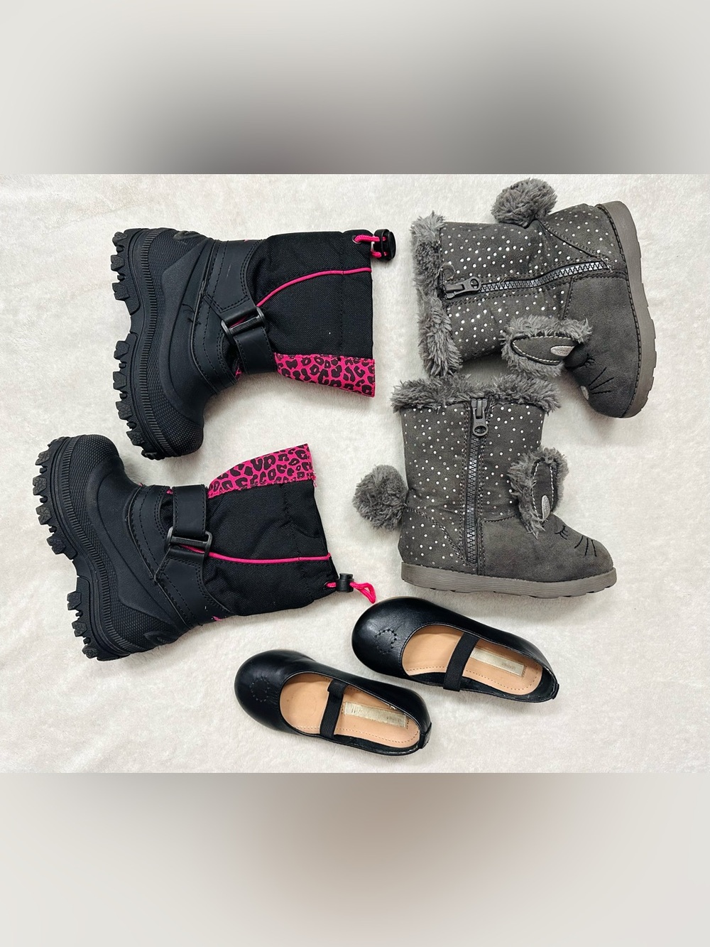 Big lot Girls Shoes,Boots Size US 7/8 Black Leather Excellent Condition